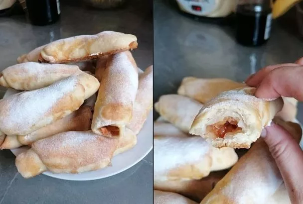 Слоеные пирожки-рогалики с ароматной начинкой: нежные, румяные из простого теста, которое всегда получается