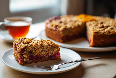 Полезный яблочный пирог без муки готовлю в духовке: овсяная корочка, клюква и апельсин — лёгкий и ароматный