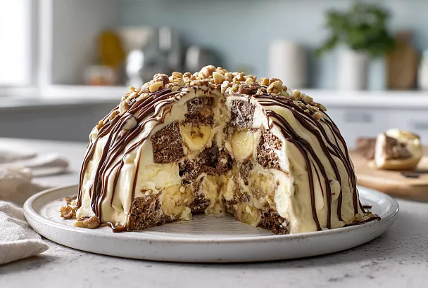 Готовлю торт «Панчо» с банановым кремом без духовки: нежный, как облако, с ярким вкусом, на сковороде