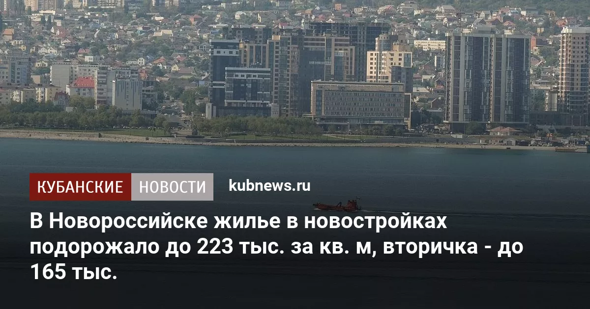 В Новороссийске жилье в новостройках подорожало до 223 тыс. за кв. м, вторичка - до 165 тыс.