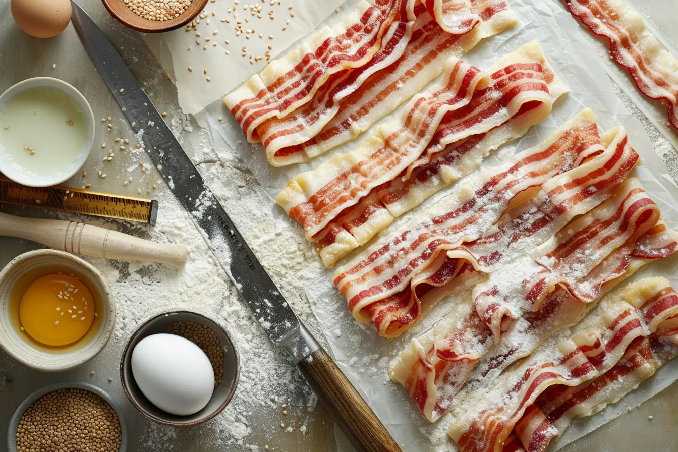 Быстрые слойки с беконом без суеты: щепотка сахара для карамели