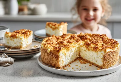 Творожный пирог на скорую руку: большой, нежный и очень вкусный к чаю