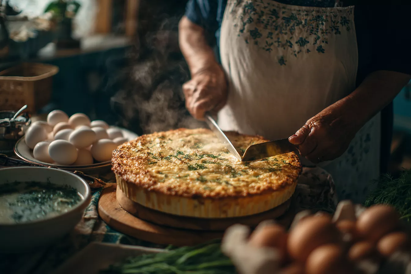 Очень простой заливной пирог с рыбной начинкой за 30 минут