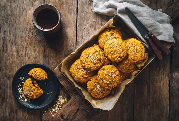 Тыквенные печеньки на цельнозерновой муке