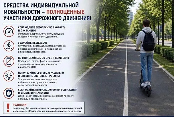 В Краснодарском крае выросло число ДТП с участием средств индивидуальной мобильности (СИМ)