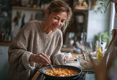 Яблочный пирог на сковороде без весов и миксера: сочный, румяный, простой