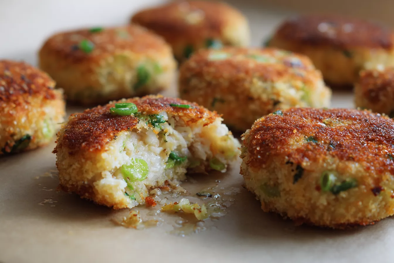 Целый противень нежных рыбных котлет: пикша + минтай, хлеб и немного сливочного