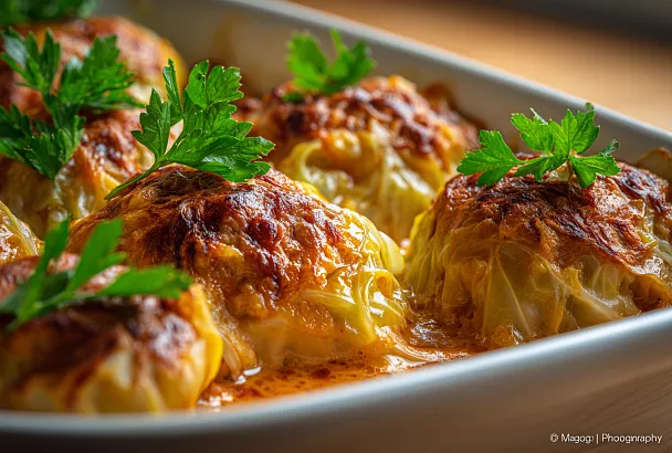 Ленивые голубцы в духовке: сочные, румяные, «как у бабушки», но без свёртывания листьев