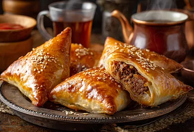Базарная самса от тёти Люды: слоёное тесто тает во рту, сочная мясная начинка и аромат, от которого соседи стучатся в дверь