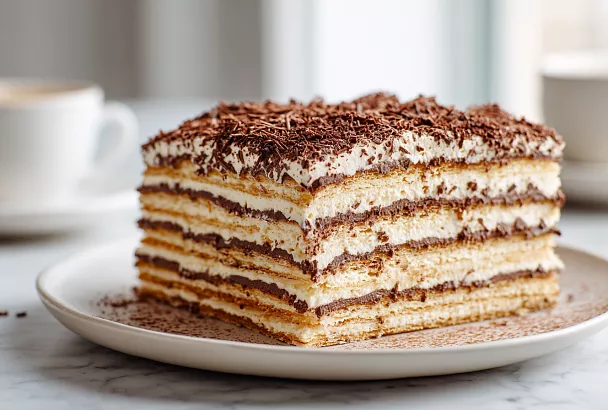 Пеку армянский торт «Микадо»: тонкие коржи с варёной сгущёнкой и шоколадным кремом — слоистый и невероятно нежный
