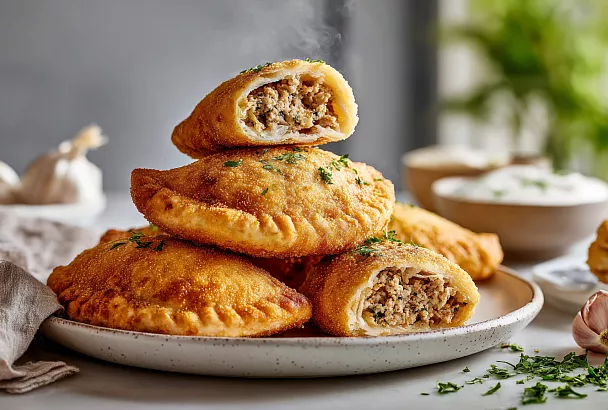 Ленивые пирожки с курицей — сочнее чебуреков и готовятся за 15 минут