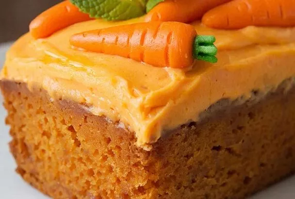 Солнечный морковный бисквит с апельсиновым курдом