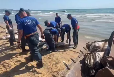 Более 70 мешков наполнили мазутом водолазы при погружениях у берегов поселка Джемете Анапы