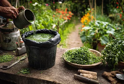 Ферментированный чай из травы — универсальное удобрение для огорода
