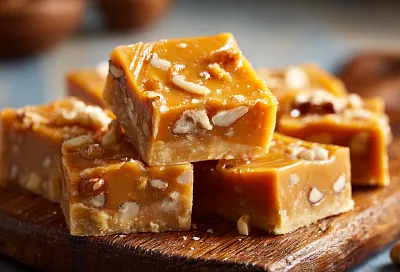Щербет с орехами и карамелью – кремовая масса на сгущёнке, хрустящие орехи, застывает за ночь