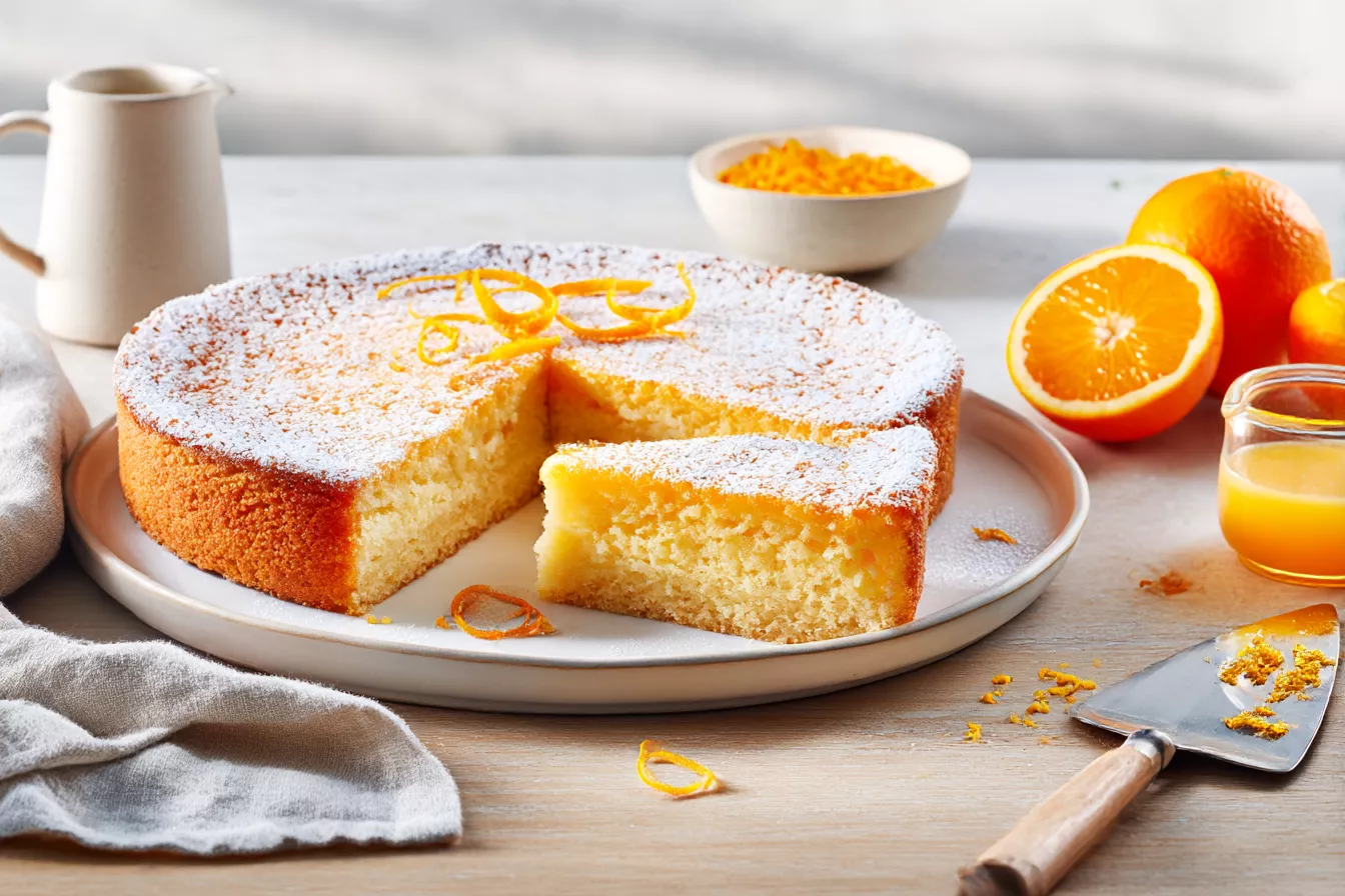 Ароматный двухслойный апельсиновый пирог с нежной текстурой