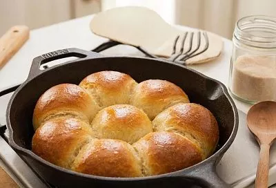 Можно испечь и без духовки. Готовлю пышные булочки с начинкой на сковороде. Подруги не верили, теперь сами так делают