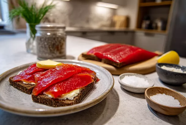 Слабосолёная красная рыба за одну ночь: идеальная пропорция соли и сахара