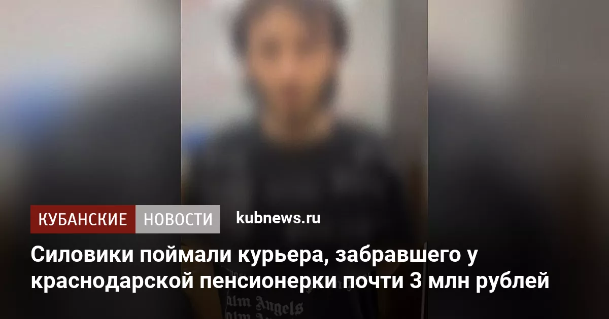 Силовики поймали курьера, забравшего у краснодарской пенсионерки почти 3 млн рублей