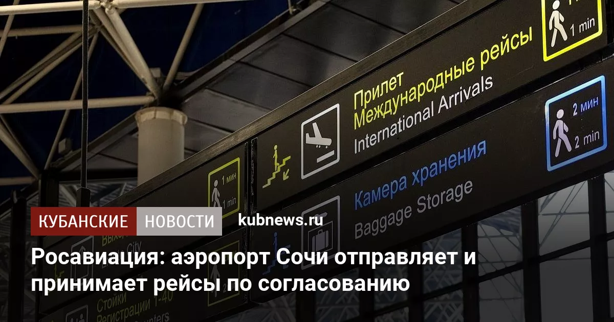 Росавиация: аэропорт Сочи отправляет и принимает рейсы по согласованию