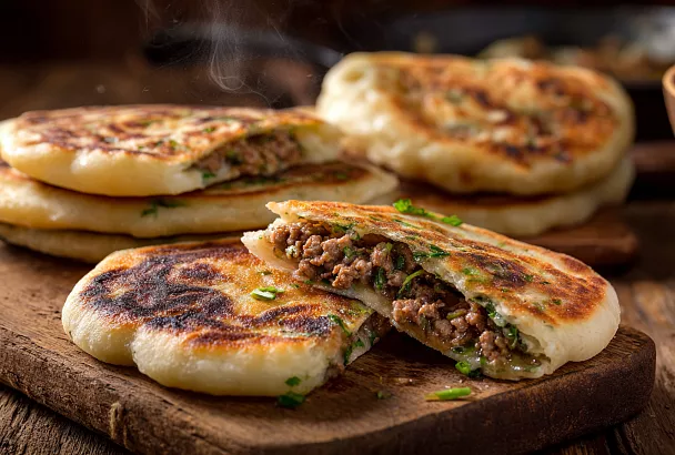 Лепёшки с мясом за 30 минут – сочнее беляшей, вкуснее чебуреков и без капли масла внутри