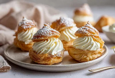 Слоёные ракушки с кремом нежнее магазинных: крем получился невероятно сливочным и воздушным