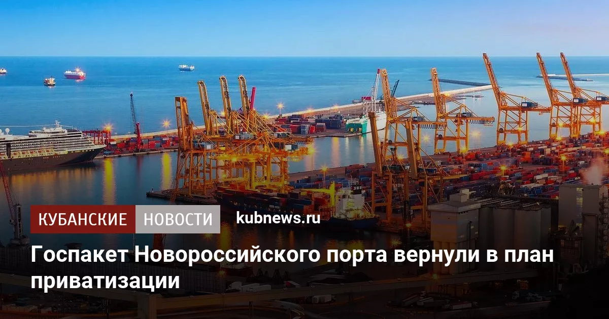Госпакет Новороссийского порта вернули в план приватизации
