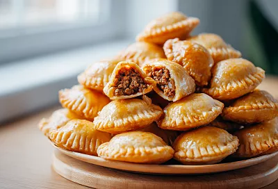 Ленивые пирожки на дрожжевом тесте с мясом: 100 штук за 10 минут лепки