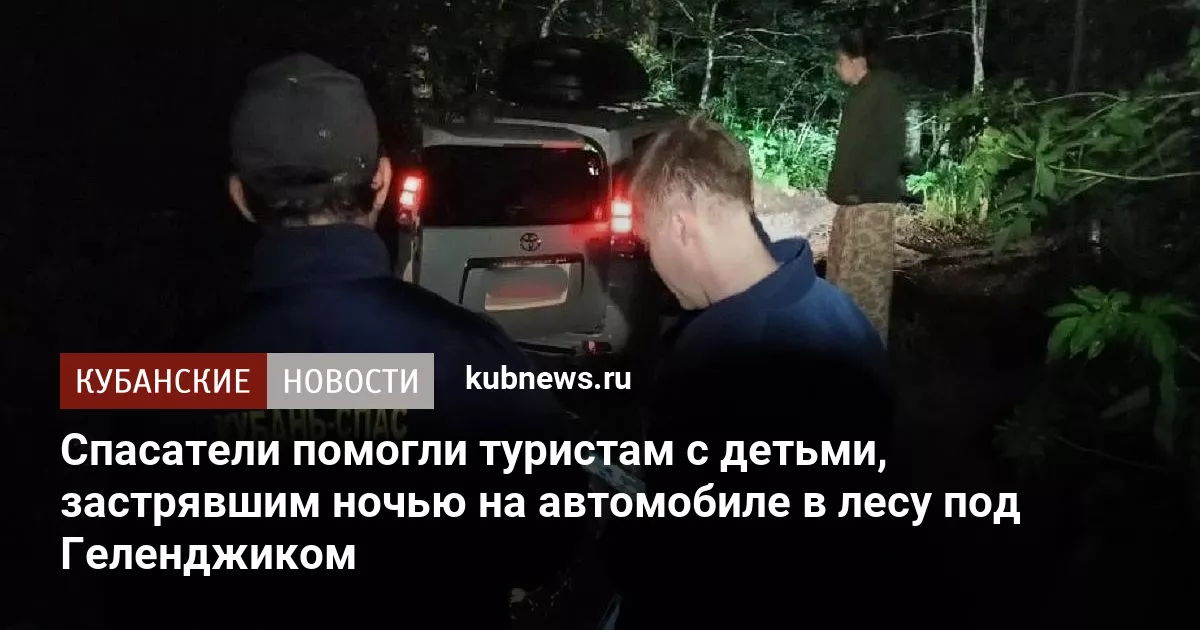 Спасатели помогли туристам с детьми, застрявшим ночью на автомобиле в лесу под Геленджиком
