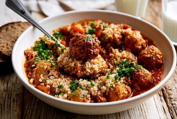 Беру фарш и два стакана гречки — готовлю самую вкусную гречку с мясными шариками, которую съедают за один вечер