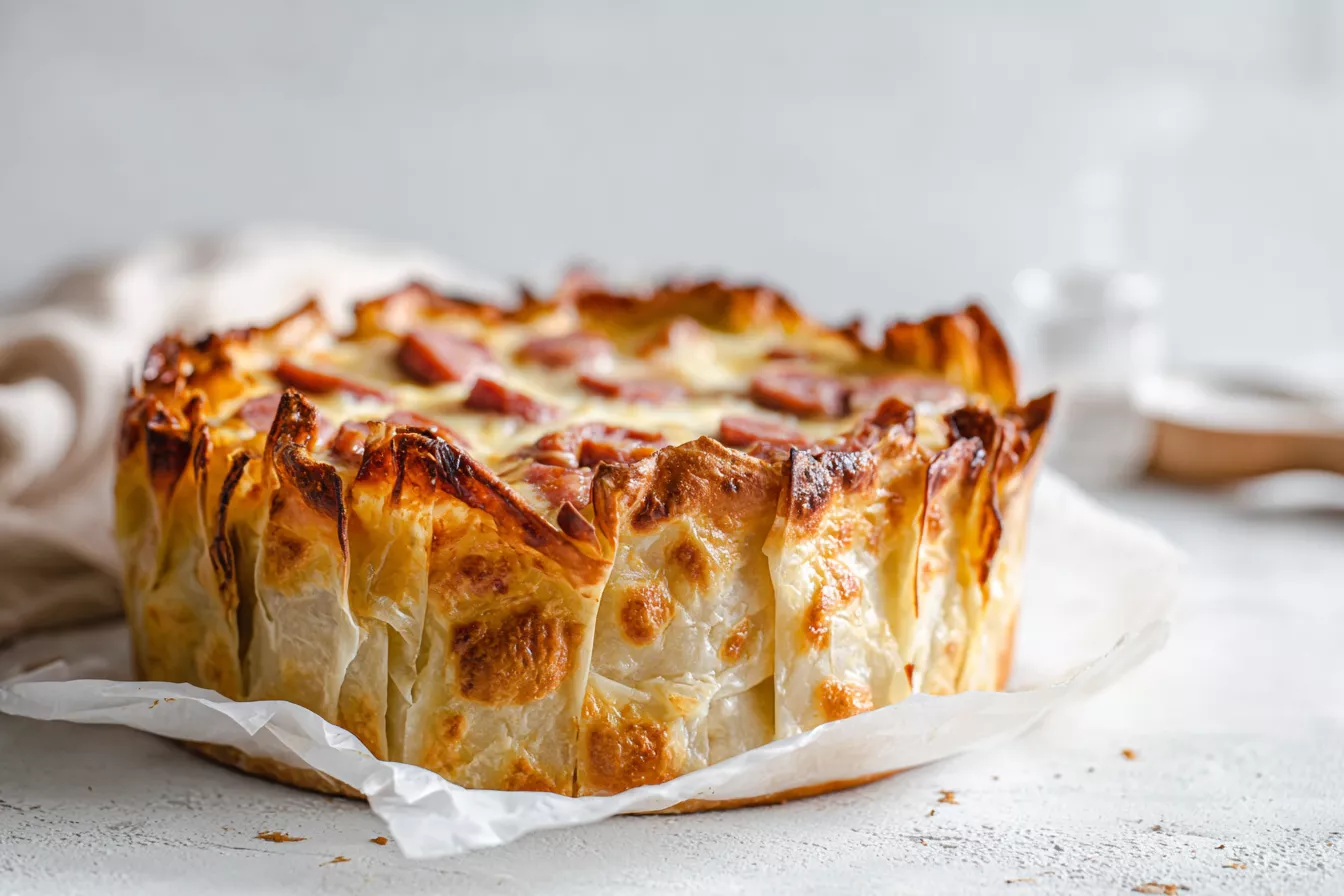 Самый ленивый и вкусный пирог на свете – просто складываю лаваш гармошкой и заливаю яйцами