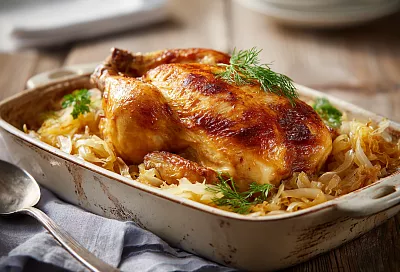 Беру курицу и квашеную капусту, запекаю в духовке: простой ужин «ленивой» хозяйки
