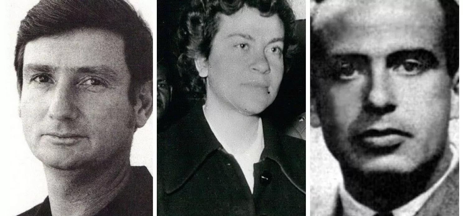 Участники израильской операции 'Сусанна' в Каире, Филип Натансон, Викторина Марсель Ниньо, и ее разработчик Макс Беннетт.