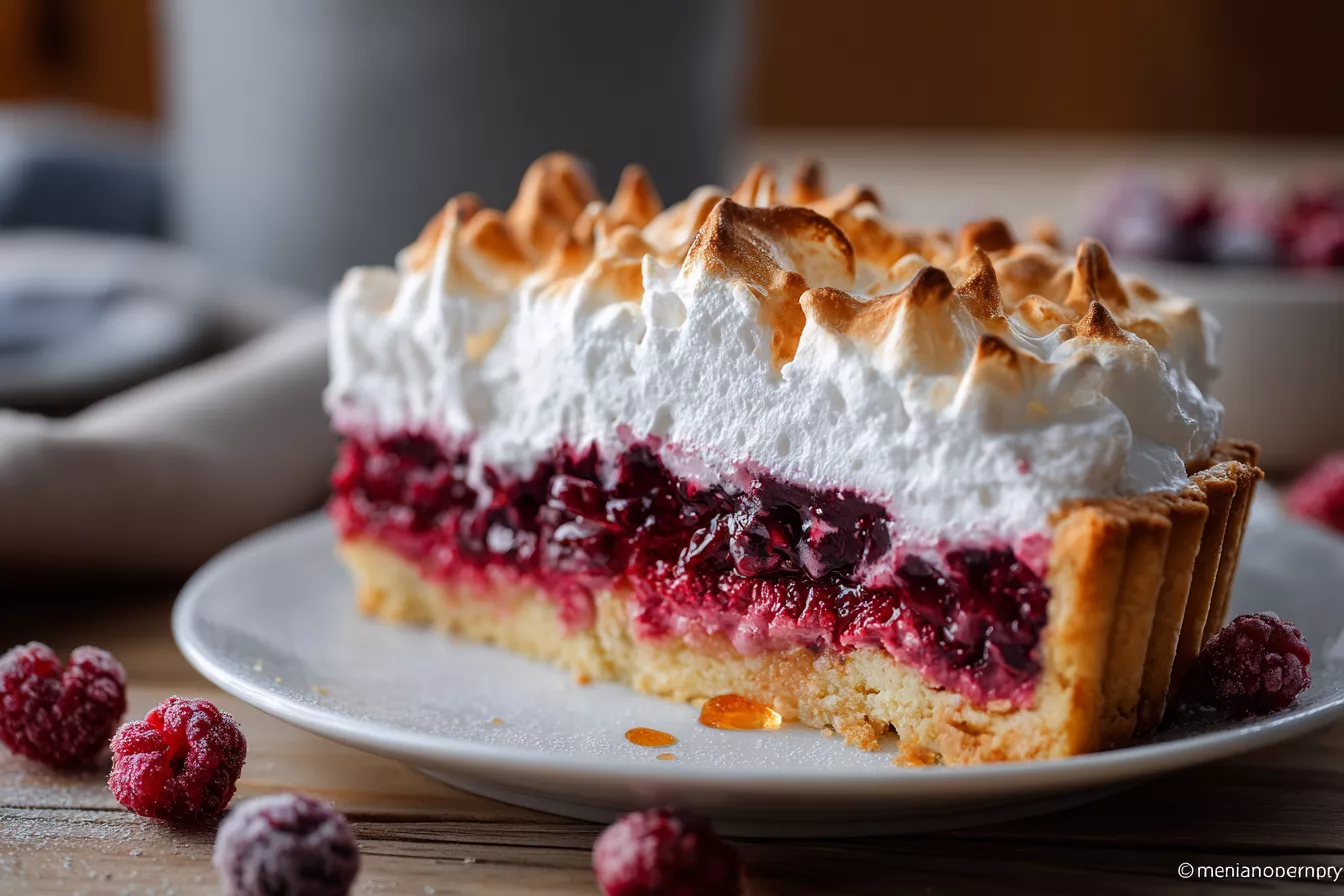 Роскошный ягодный пирог с меренгой: хрустящее песочное тесто, густая начинка и воздушная шапка – вкус, от которого невозможно оторваться!