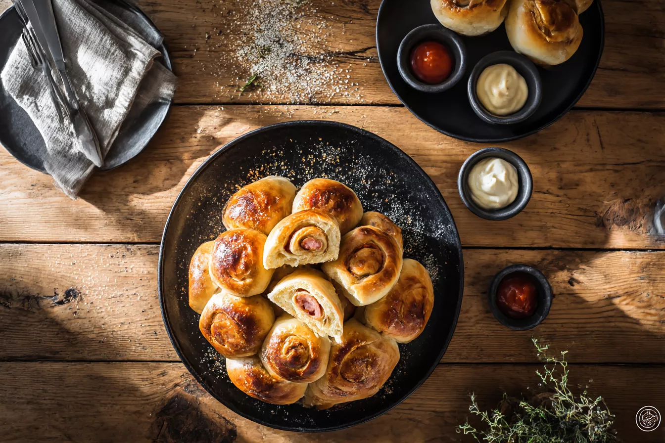 Хрустящие пирожки из лаваша с пюре и сосисками