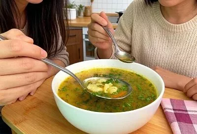 Суп затирка, ароматный как у бабушки: вкусный суп за  15 минут