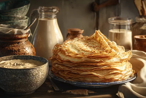 Тонкие блины без комков и миксера —  бабушкин рецепт