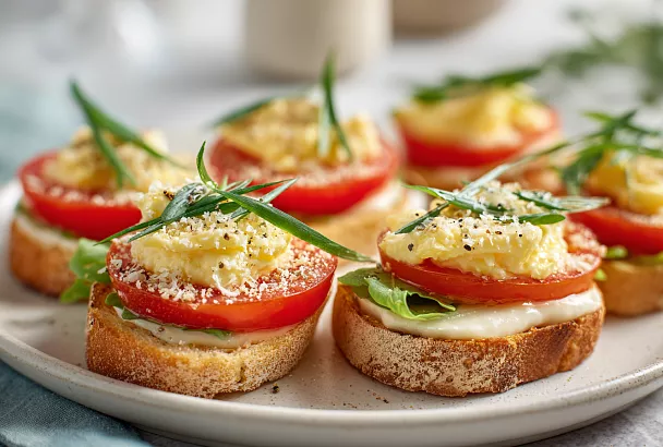 Готовлю нарядные бутерброды с помидорами и нежной намазкой: за 15 минут стол становится праздничным