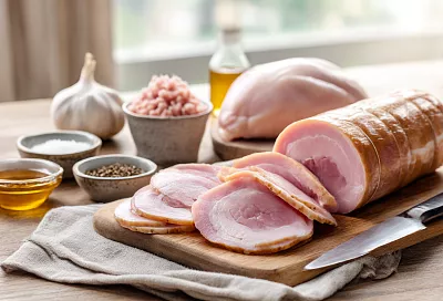 Отбиваю бёдрышки, завязываю в сетку — и получается куриная ветчина как из хорошей гастрономии!