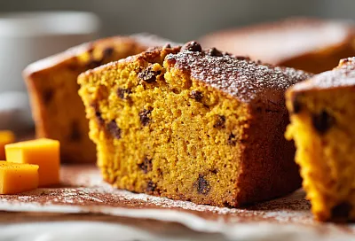 Кремовый тыквенный торт без сахара и глютена с шоколадной крошкой