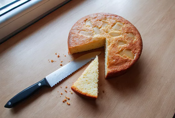 Манник на кефире с яблоком и грушей — нежный пирог «по стаканам»