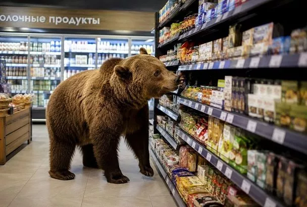 На военную базу США на Аляске забрел медведь и устроил неожиданный визит в супермаркет