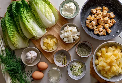 Нежная закуска с курицей и ананасами в пекинской капусте: удивительная подача