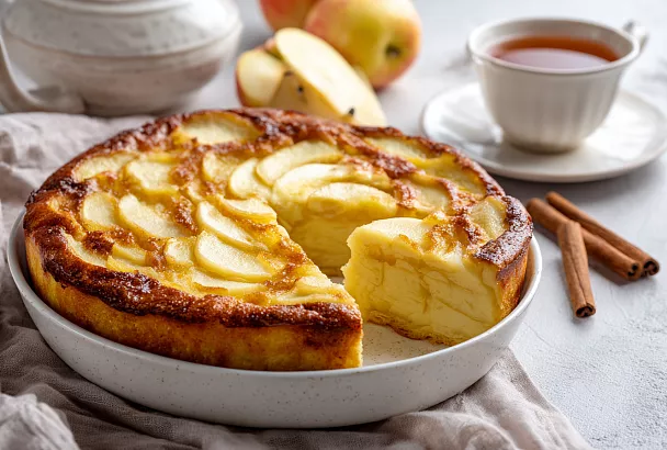 Яблочный пирог без сахара, который можно на диете – нежный, воздушный, как суфле
