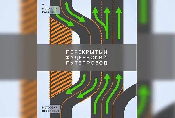 С 20 декабря изменится схема движения на трассе М-4 «Дон» в районе Фадеевского путепровода