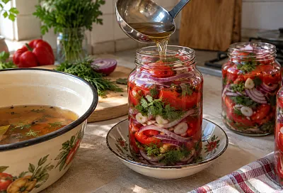 Маринованный лук со сладким перцем: готовим пряную закуску с мёдом и кориандром