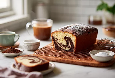 Трёхцветный кекс к чаю: шоколад, кофе и ваниль за 50 минут