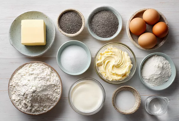 Маковый пирог со сметанным кремом: хрустящие зернышки, нежная заливка 