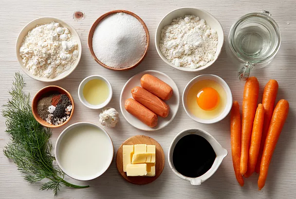 Закусочные булочки с сосисками и морковью – пышные как хот-доги, ароматные, вкуснее пиццы