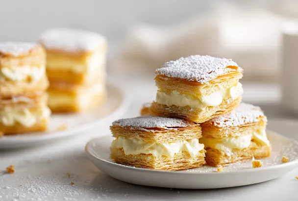 Готовлю мини-Наполеоны из 3 ингредиентов: хрустящие, нежные и исчезают со стола за минуту